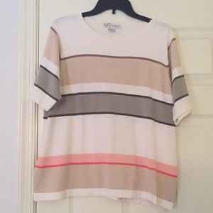 Dress barn striped woman’s short sleeve sweater